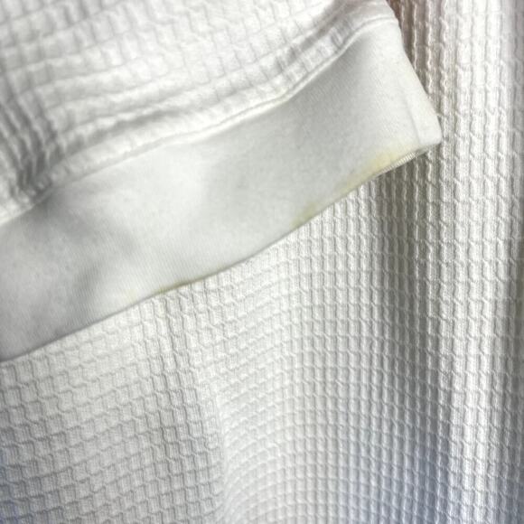 Hanro 100% Cotton Waffle Bath Robe White Women's SMALL Belted Tie Waist - Picture 8 of 9